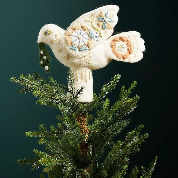 Anthropologie Holiday Anthropologie Unity Felt Dove Tree Topper